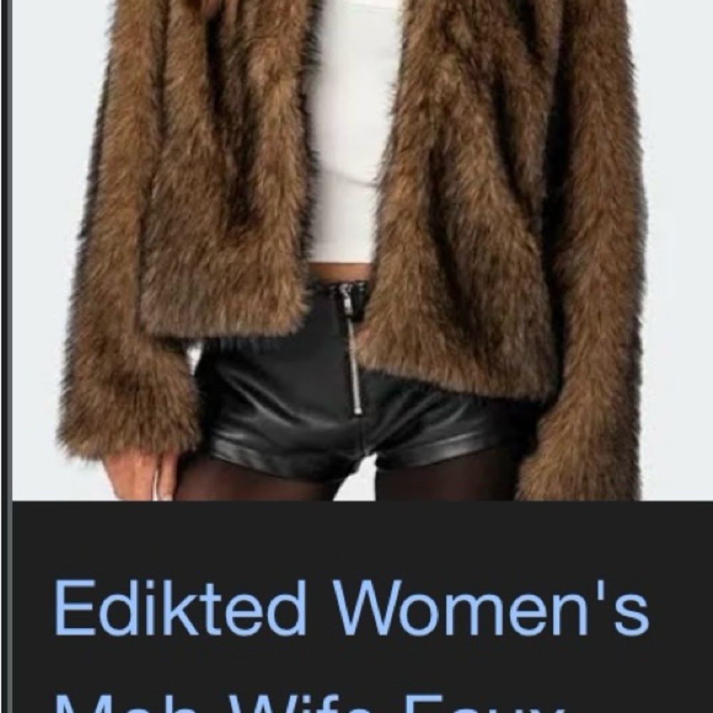 Edikted Women's Mahogany Faux Fur Jacket